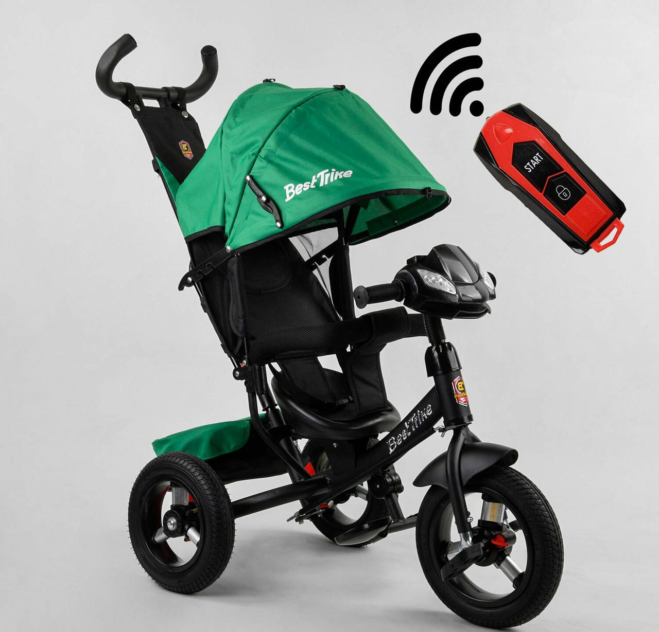 

Велосипед детский трехколесный с ручкой BEST TRIKE 3390 зеленый, Зелёный