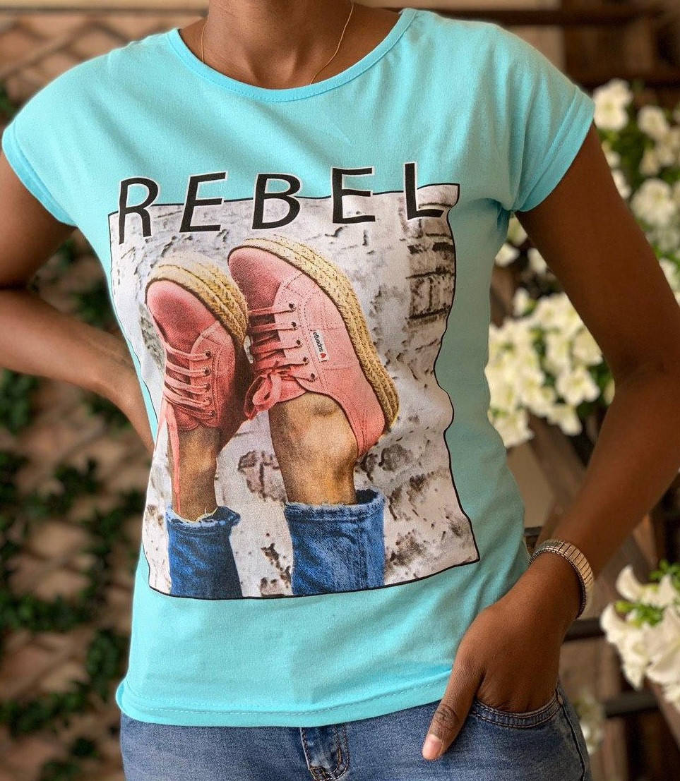 

Футболка женская голубая П161, Голубой