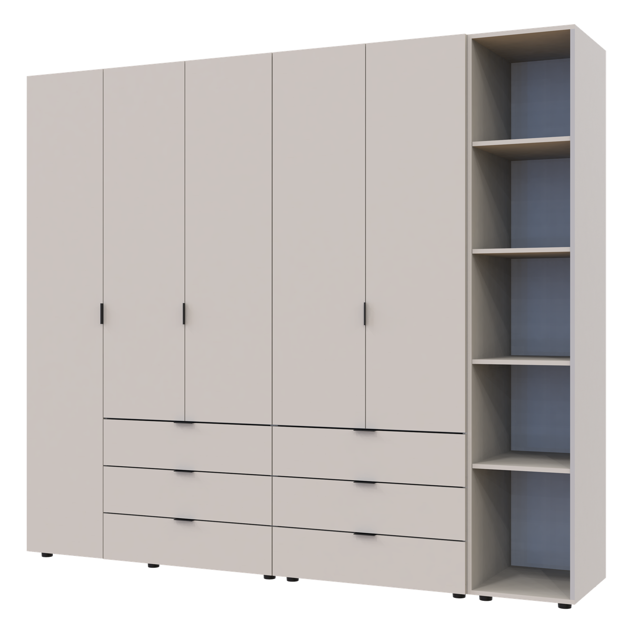 Розпашна Шафа для одягу Doros Гелар з Етажеркою Кашемір 2+3 ДСП 231.9х49.5х203.4 (80737650) 4