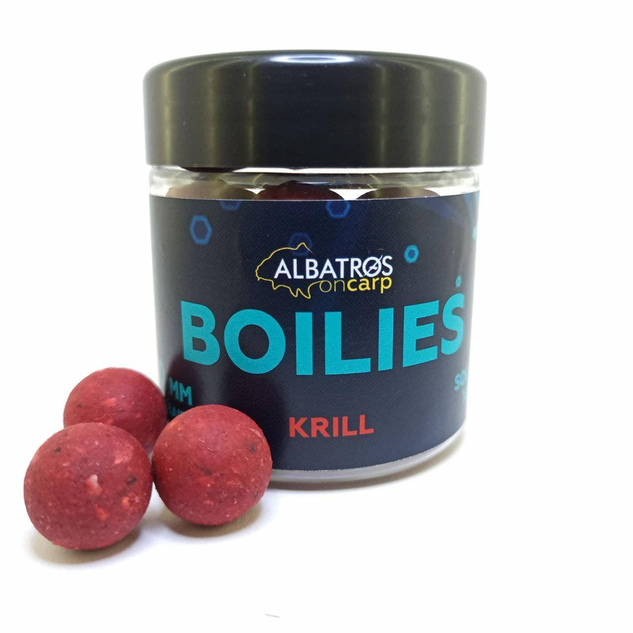 

Бойлы насадочные растворимые Krill (КРИЛЬ) 20 мм "Albatros on Carp"