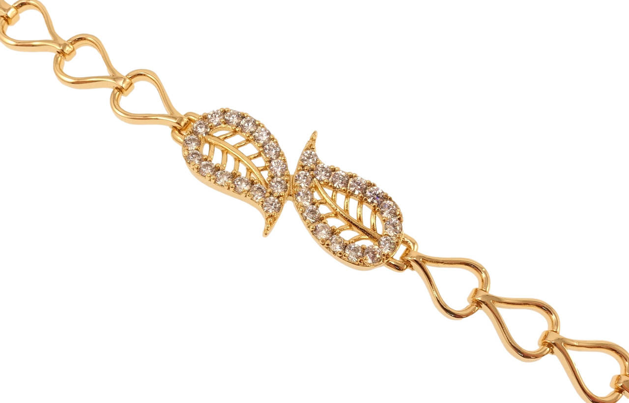 

Браслет Xuping Позолота 18K "Декоративное плетение с резными листиками" длина с доп.замком 17,19см х 7мм