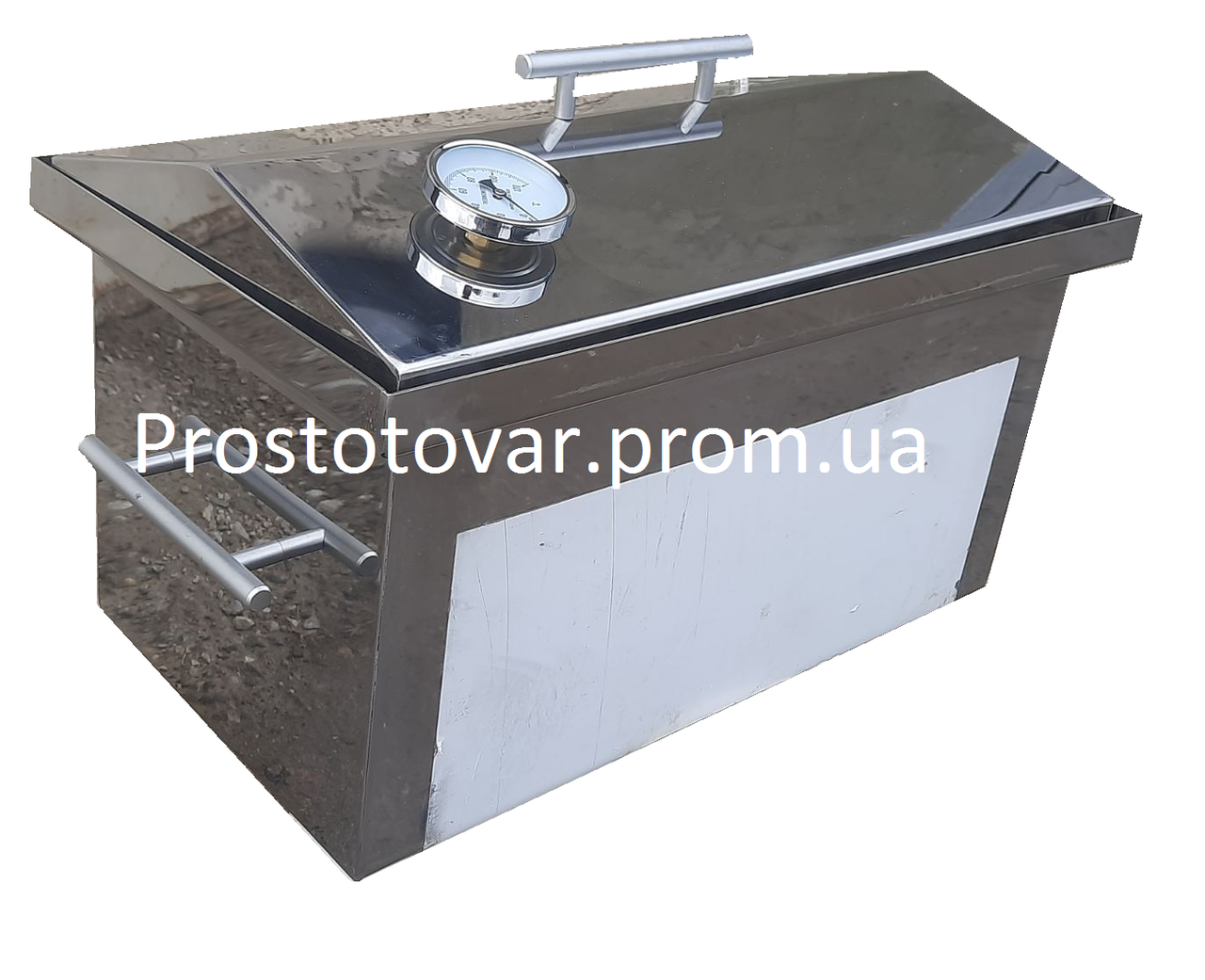 

Коптилка, коптильня из нержавейки с термометром большая 51х30х30
