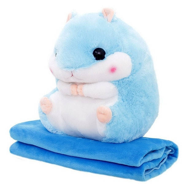 

Плед-игрушка хомяк 3 в 1 трансформер (плед 100х 100 см, игрушка, подушка) Голубой