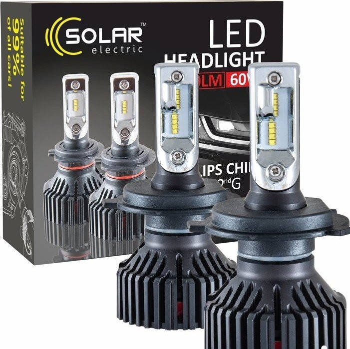 

Светодиодные лампы SOLAR H4 12/24V 6000K 8000Lm 60W (8304)