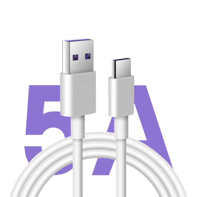 

Зарядный USB кабель 5A Type-C для быстрой зарядки White 2м, Белый