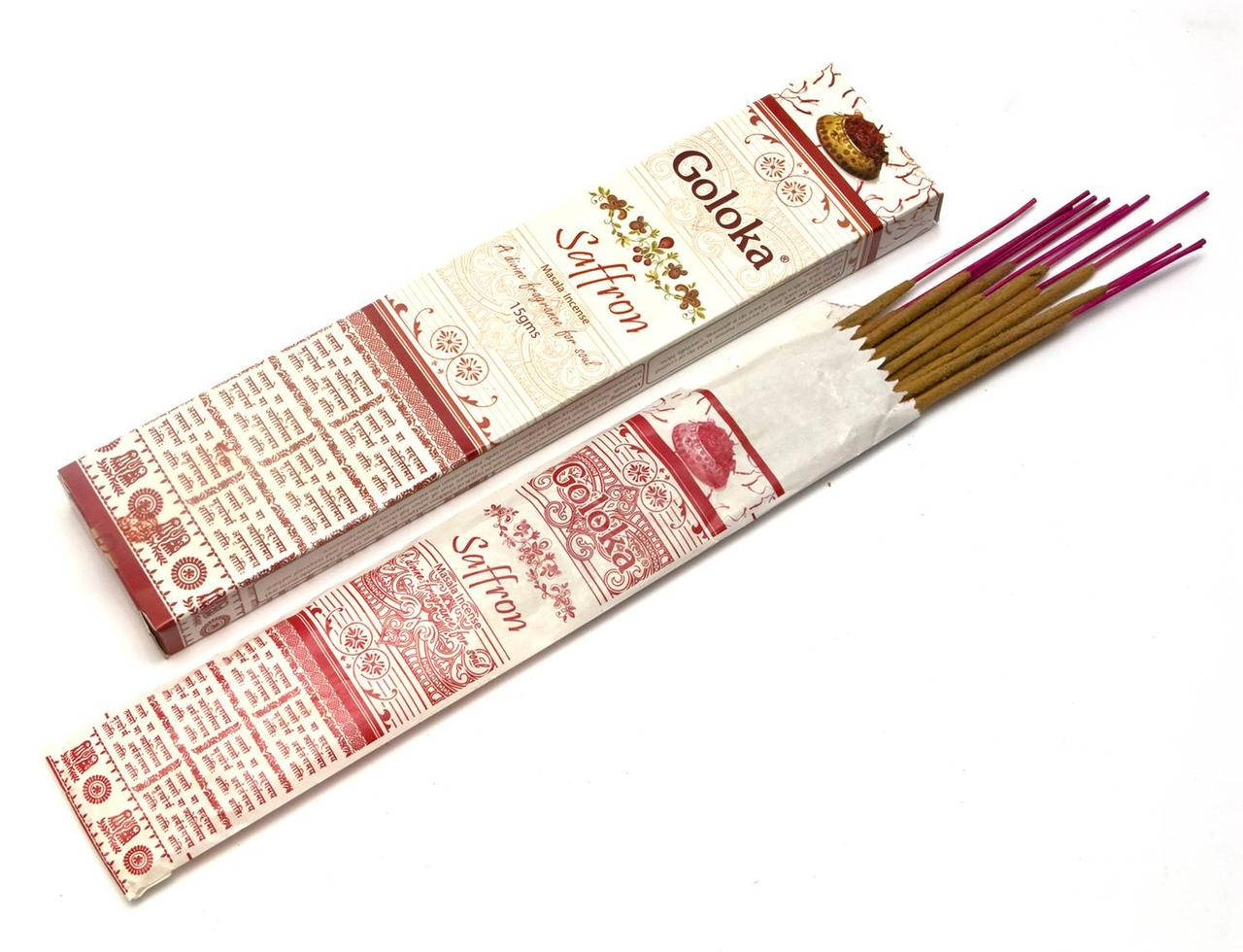 

Натуральные аромапалочки Saffron (Шафран)(15 gms) (Goloka) пыльцовое благовоние