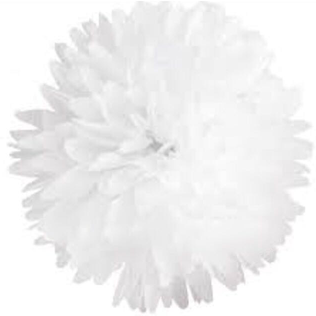 

Бумажный помпон для праздничных декораций 50 см белый