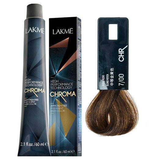 

Безаммиачная крем-краска для волос Lakme CHROMA 7/00 Средний блондин