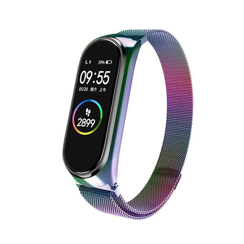 

Mi band 5 ремешок металлический ми бенд 6 миланская петля хамелеон