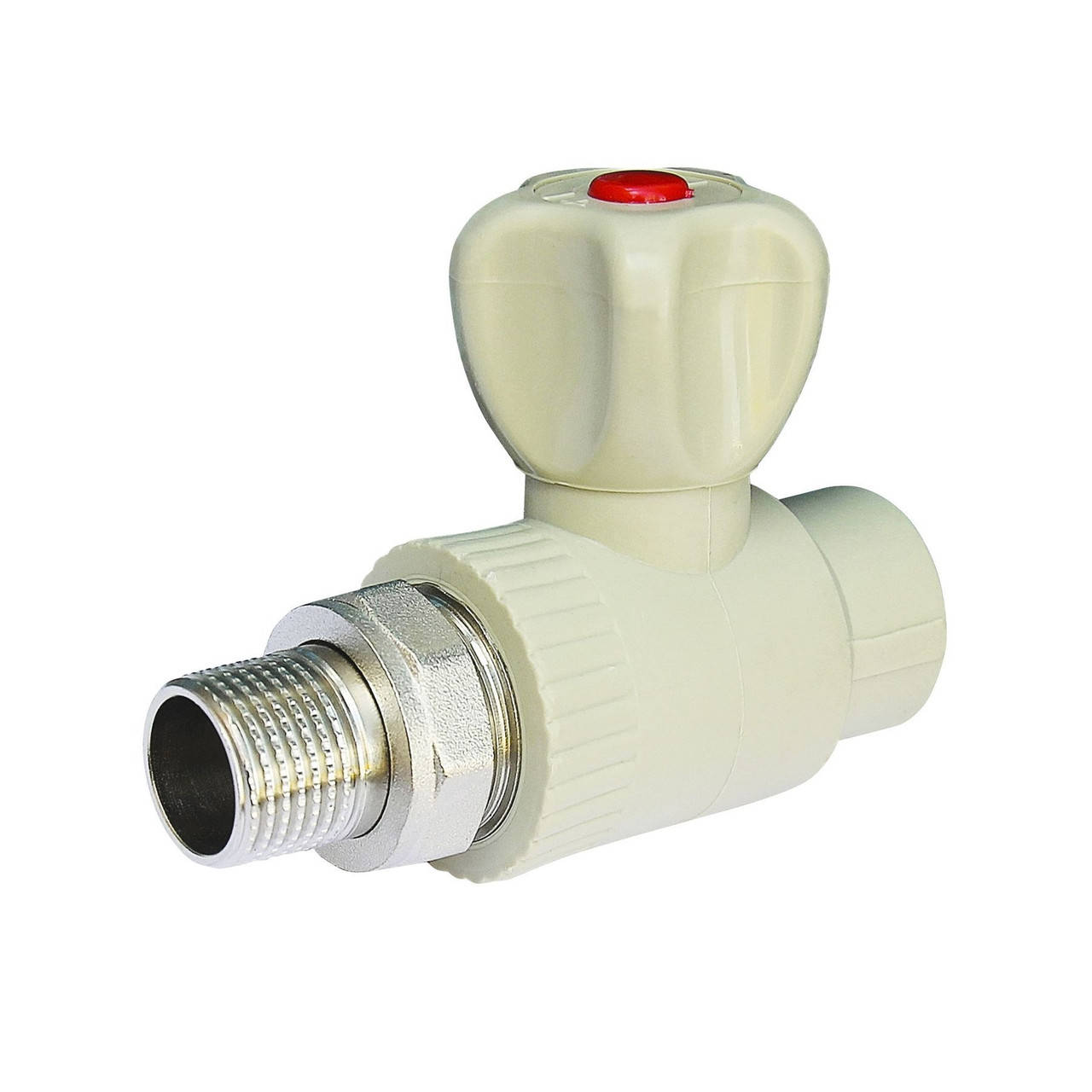 

Кран радиаторный прямой Vsplast PPR ф25x3/4" 2025, Серый