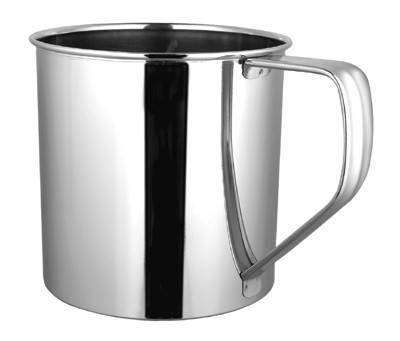 

Кружка из нержавеющей стали диаметр 11 см, Светло-серый