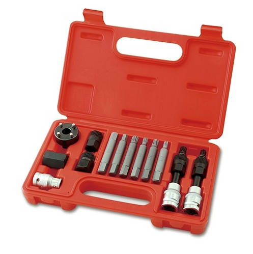 

Набор инструментов для снятия шкивов генератора Verke 13 елементов в кейсе