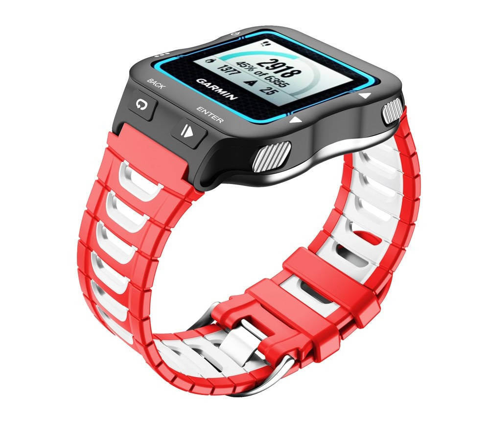 

Cменный силиконовый ремешок для часов Garmin Forerunner 920XT Красный с белым