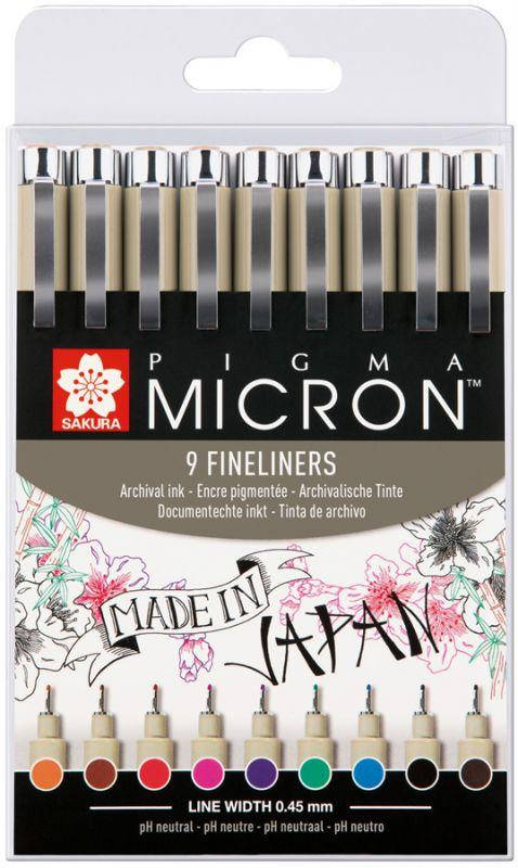 

Набор лайнеров Sakura Pigma Micron 9 цветов