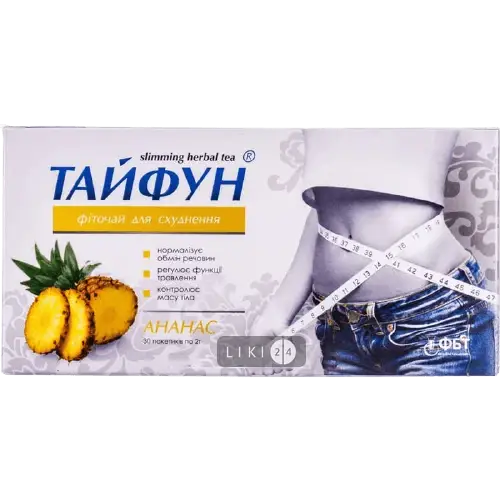 

Фиточай Тайфун со вкусом ананаса для похудения пакет 2 г 30 шт
