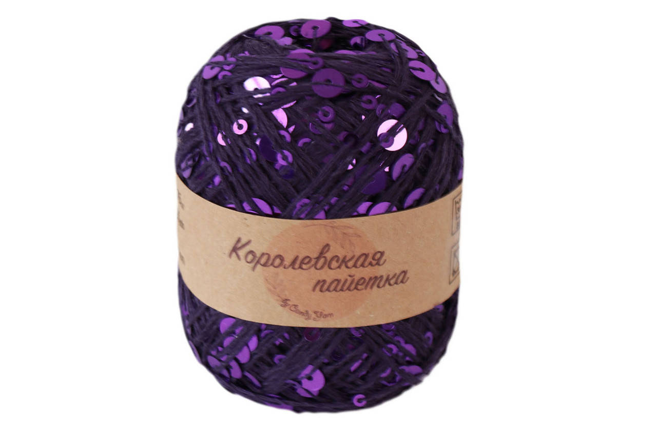 

Candу Yarn "Королевская пайетка", Фиолетовый, 3мм+6мм