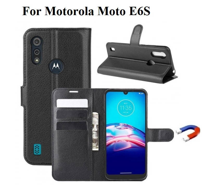 

Чехол книжка Wallet для Motorola Moto E6s (XT2053-1), Черный