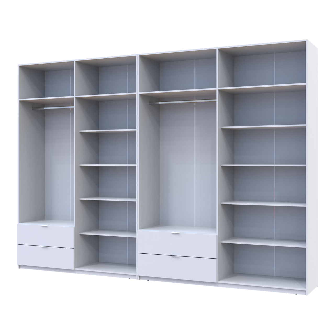 Розпашна Шафа для одягу Doros Лукас Білий 4+4 ДСП 340х50х240 (42005138) 3