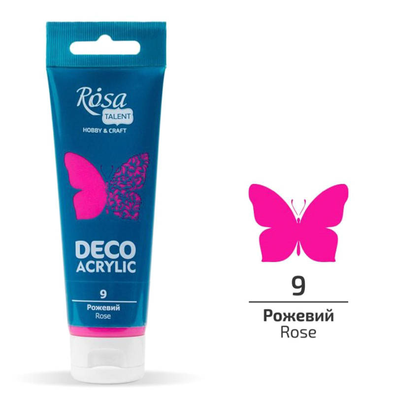 

Фарба акрилова для декору ROSA Talent 75 мл матовий (9) Рожевий (322209), Розовый