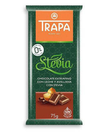 

Шоколад без сахара 75г TRAPA STEVIA молочный с фундуком