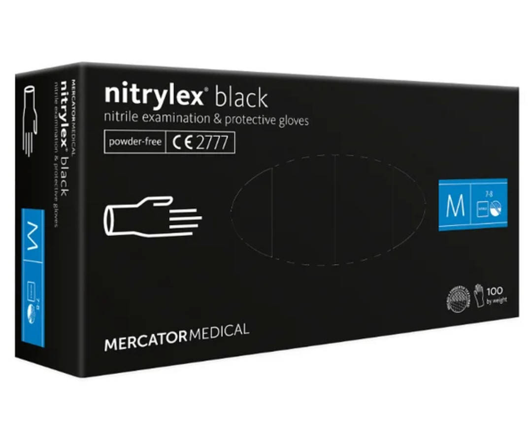 

Перчатки Нитриловые Нитрилекс S,M,L черные 100шт/50пар, Черный