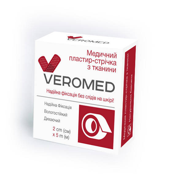 

Лейкопластырь катушка Veromed тканевой 2.5смх5м