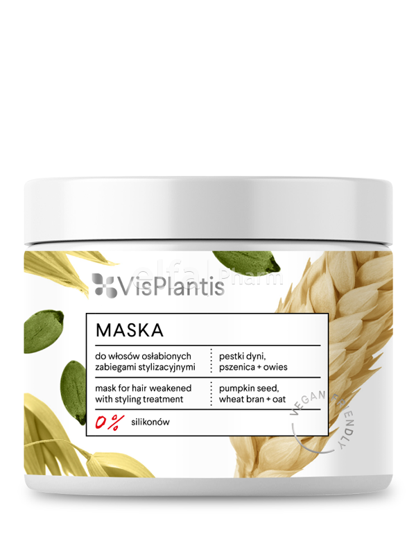 

Маска для ослабленного волосся з олією гарбуза, пшениці та вівса 400 мл Vis Plantis