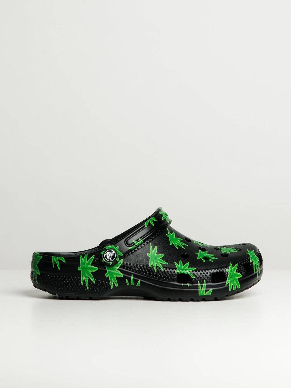 

Crocs Unisex US M10/W12 Classic Hemp Leaf Clog Black/Green