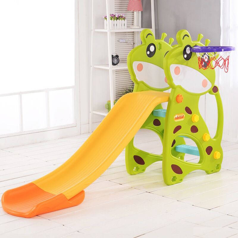 

Горка детская пластиковая с сеткой для игры в мяч Жирафик Toti от 2 - 7 лет зеленая длинна 170см высота 102см, Зелёный