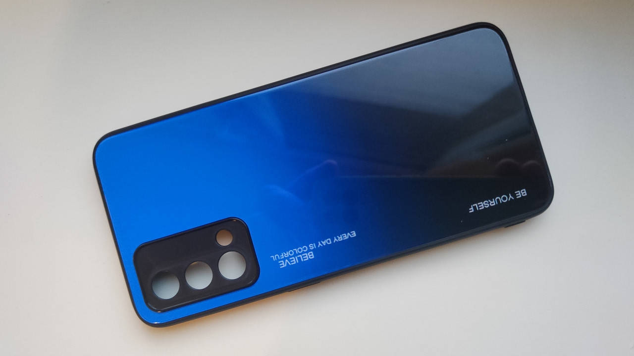 

Чехол градиент стеклянный для Realme GT Master Edition, Синий