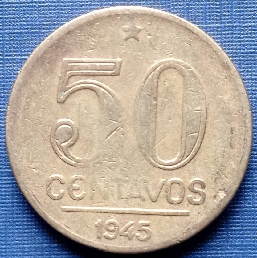 

Монета 50 сентаво Бразилия 1945