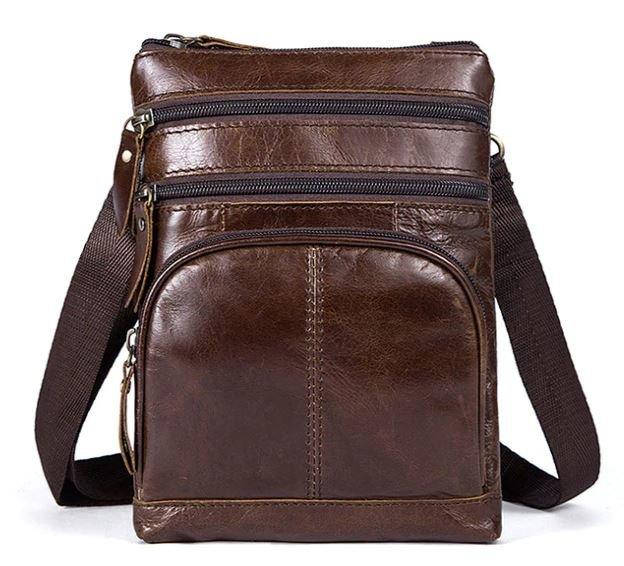 

Сумка мужская гладкая Vintage 14731 Коричневая, Коричневый