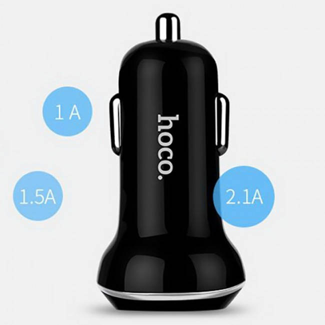 

Универсальное автомобильное зарядное устройство Hoco Z1 Dual USB Fast Car Charging 2.1A