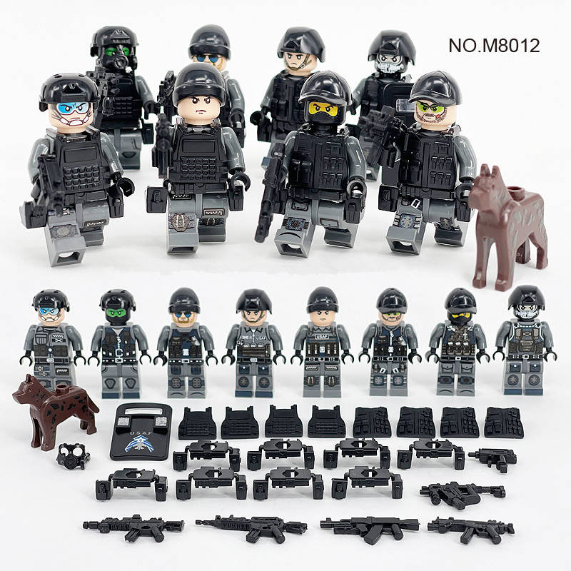 

Фигурки человечки военные спецназ солдаты полиция оружие для лего lego
