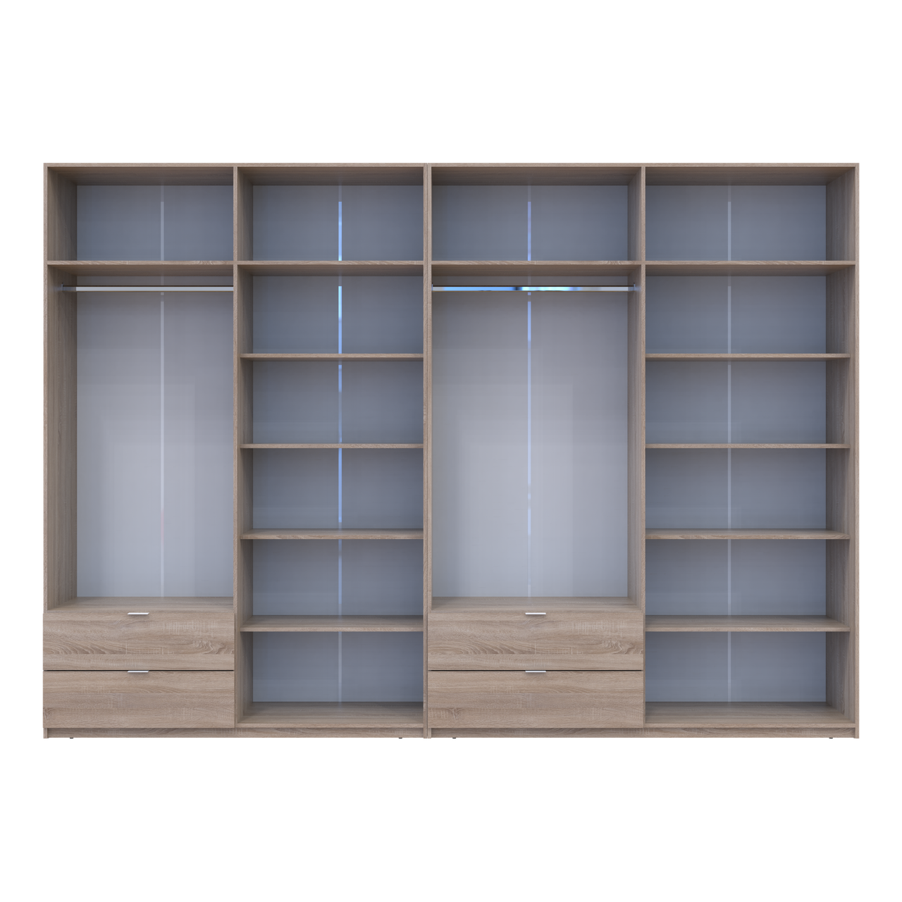 Розпашна Шафа для одягу Doros Лукас Дуб сонома 4+4 ДСП 340х50х240 (42005139) 5