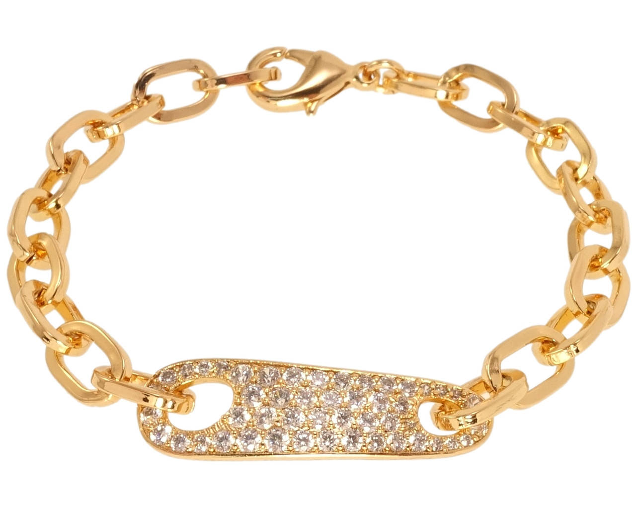 

Браслет Xuping Позолота 18K "Якорное плетение и вставка с цирконием" длина 17.5см х 7мм
