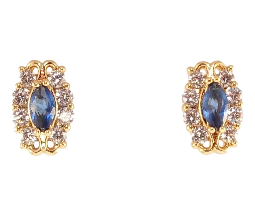 

Серьги Xuping Позолота 18K гвоздики (пусеты) "Восхитительный блеск синих кристаллов и циркония"