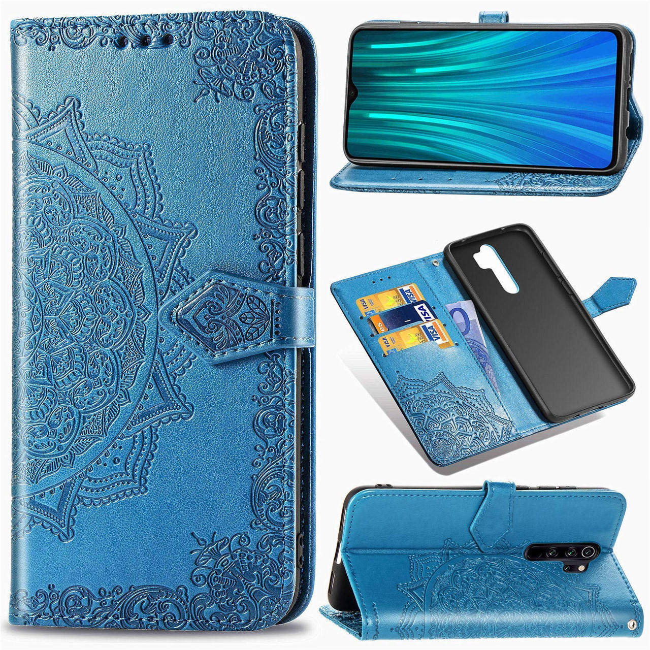

Кожаный чехол (книжка) Art Case с визитницей для Xiaomi Redmi Note 8 Pro, Синий