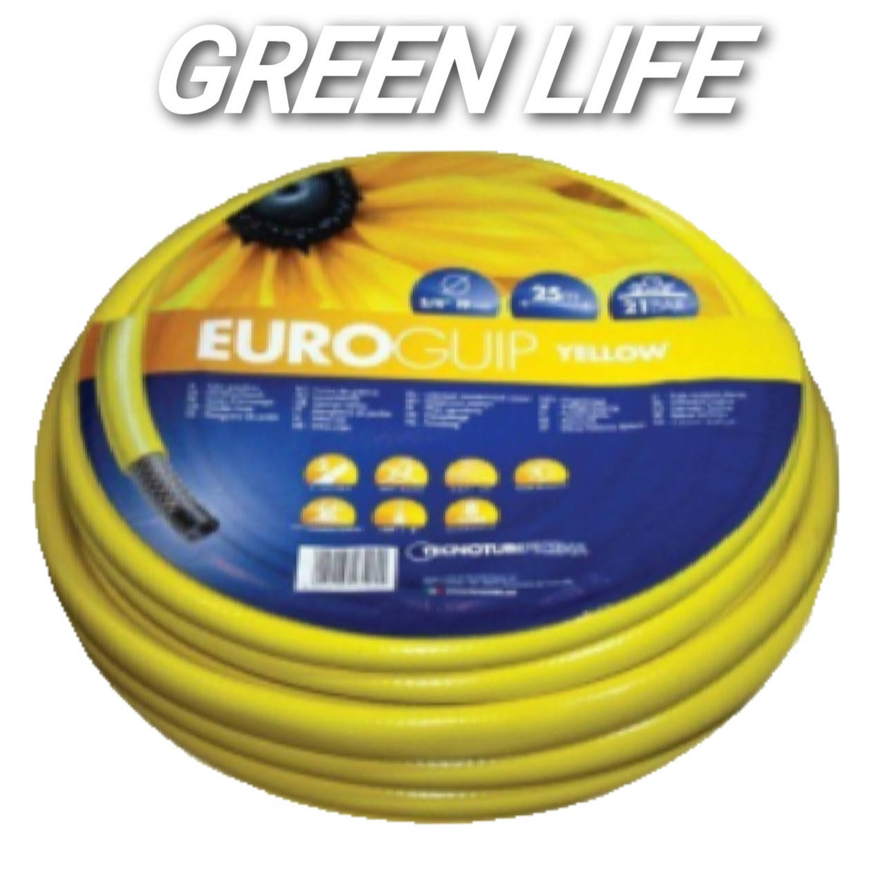 

Шланг садовый 1/2" (20 м) Tehnotubi Euro Guip Yellow для полива