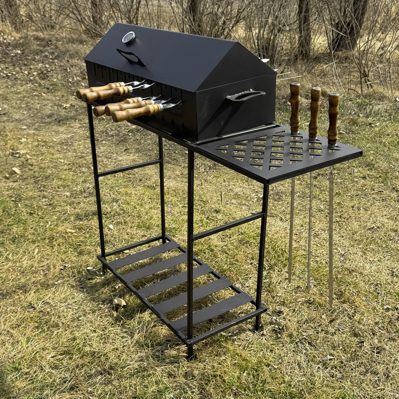 Мангал-барбекю розкладний на 10 шампурів 3мм