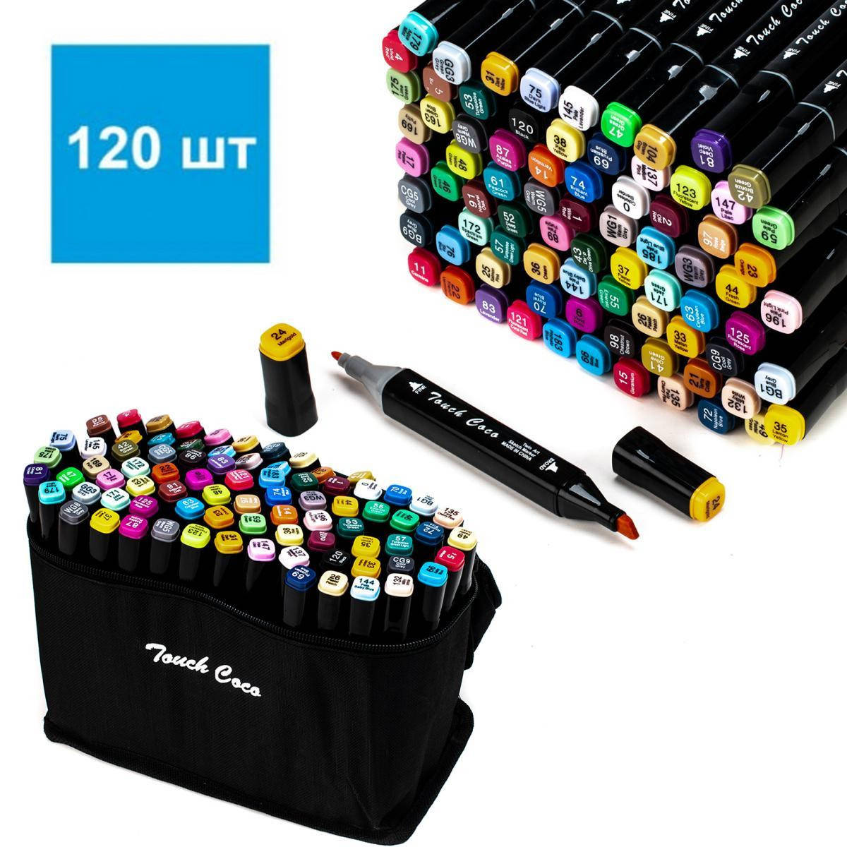 

Набор скетч маркеров для рисования TC 120 шт./уп. двусторонние профессиональные фломастеры для художников