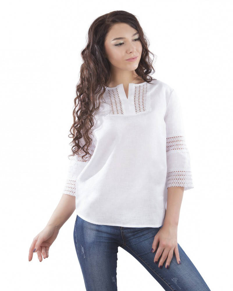 

Блуза белая из льна BL 211 2XL, Белый