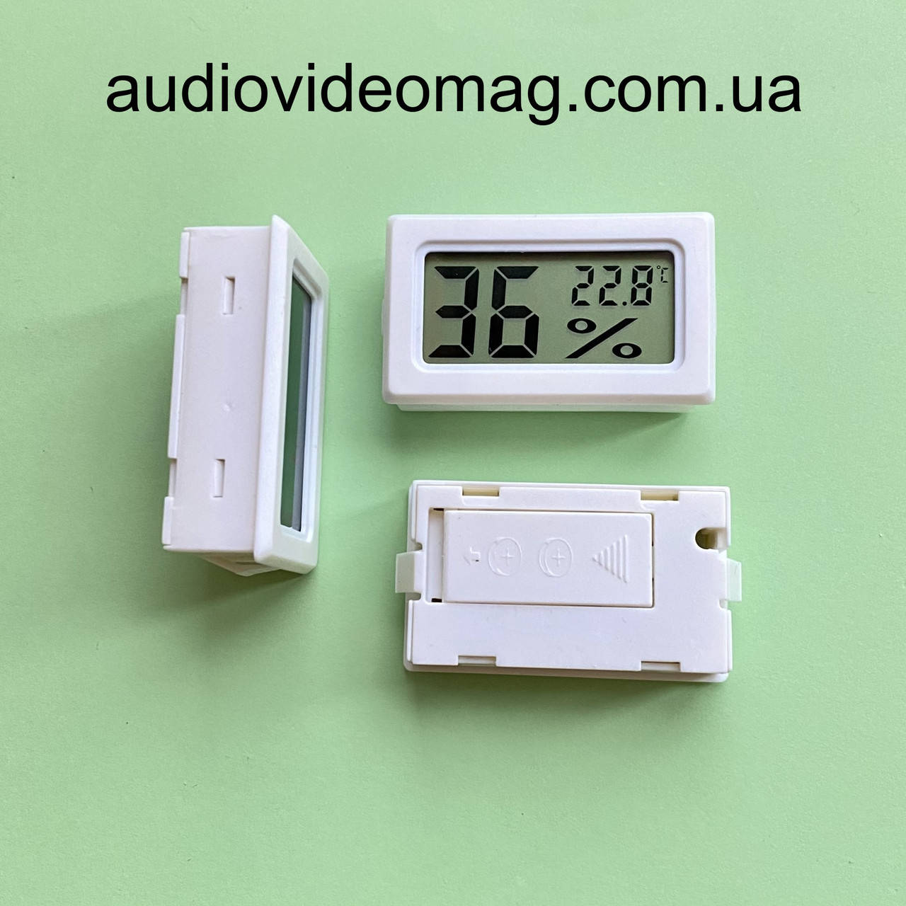 

Электронный гигрометр + термометр с внутренним датчиком, прямоугольный