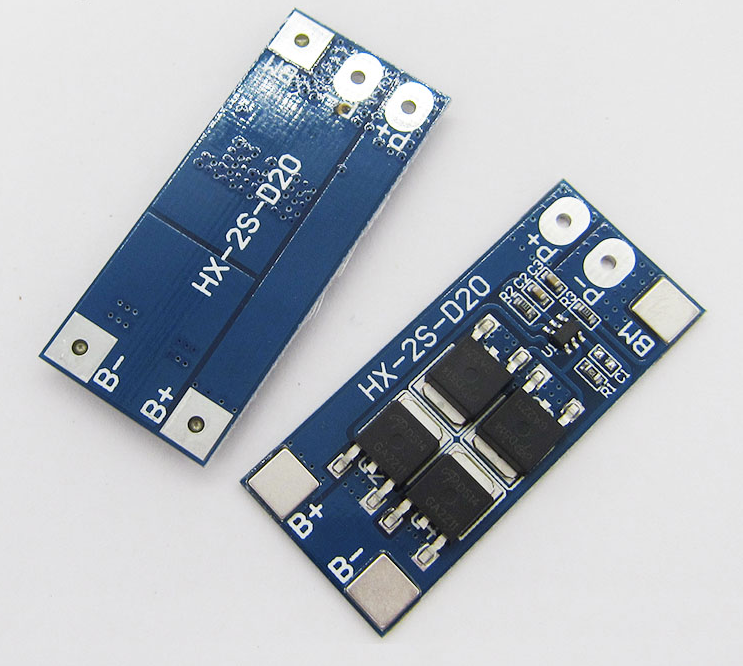 

BMS Контроллер, плата защиты 2S li-Ion 7.4...8.4V 20А (HX-2S-D20)