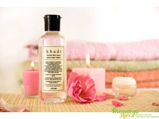 

Розовая вода Кхади 210мл, Khadi Natural Pure Rose Water, Аюрведа Здесь