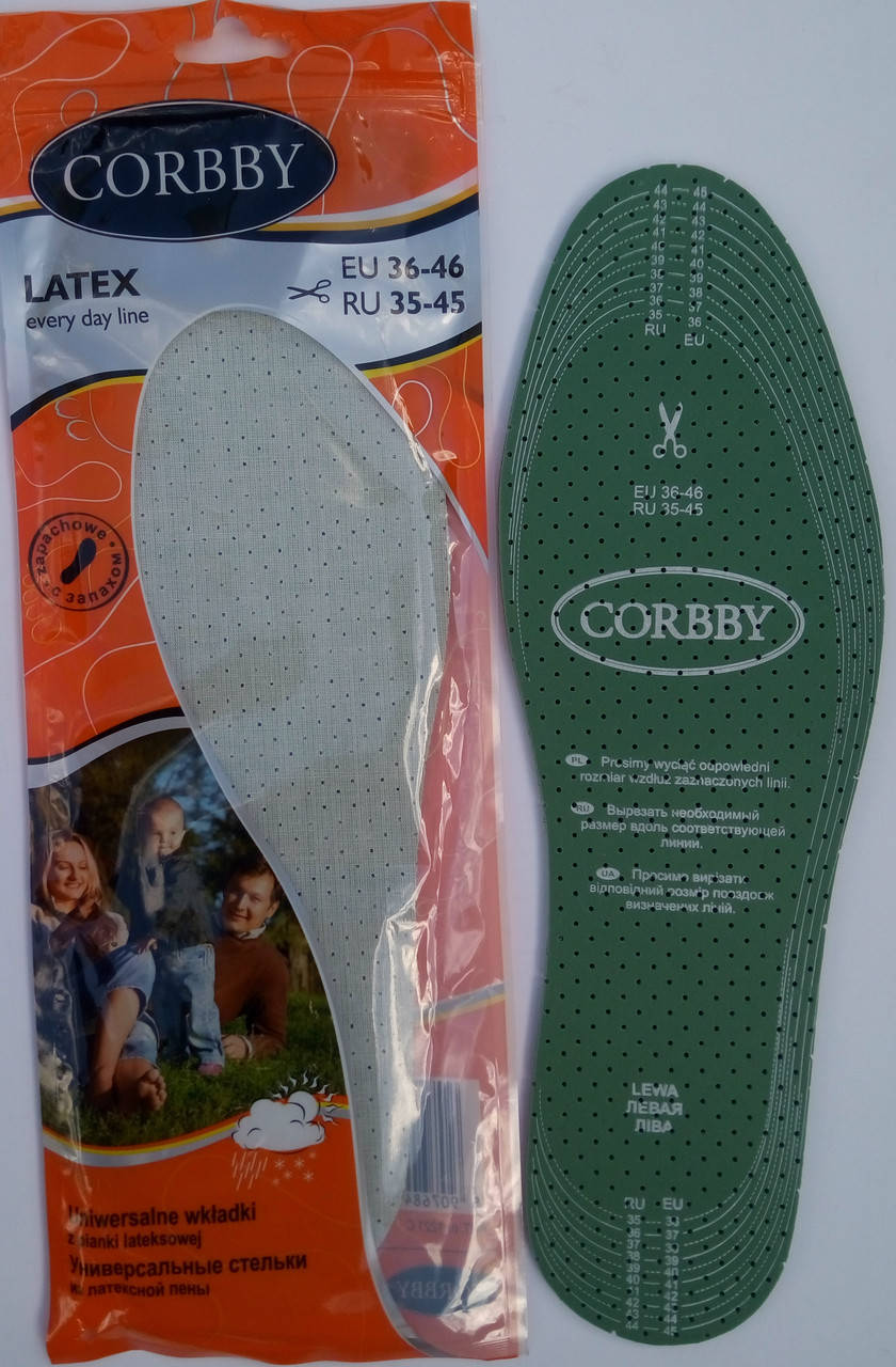 

Стелька из латексной пены универсальные Corbby