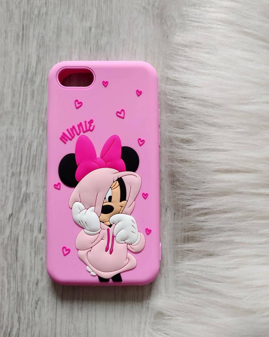 

Чехол 3D для iPhone 7 Микки Маус Минни силиконовый розовый