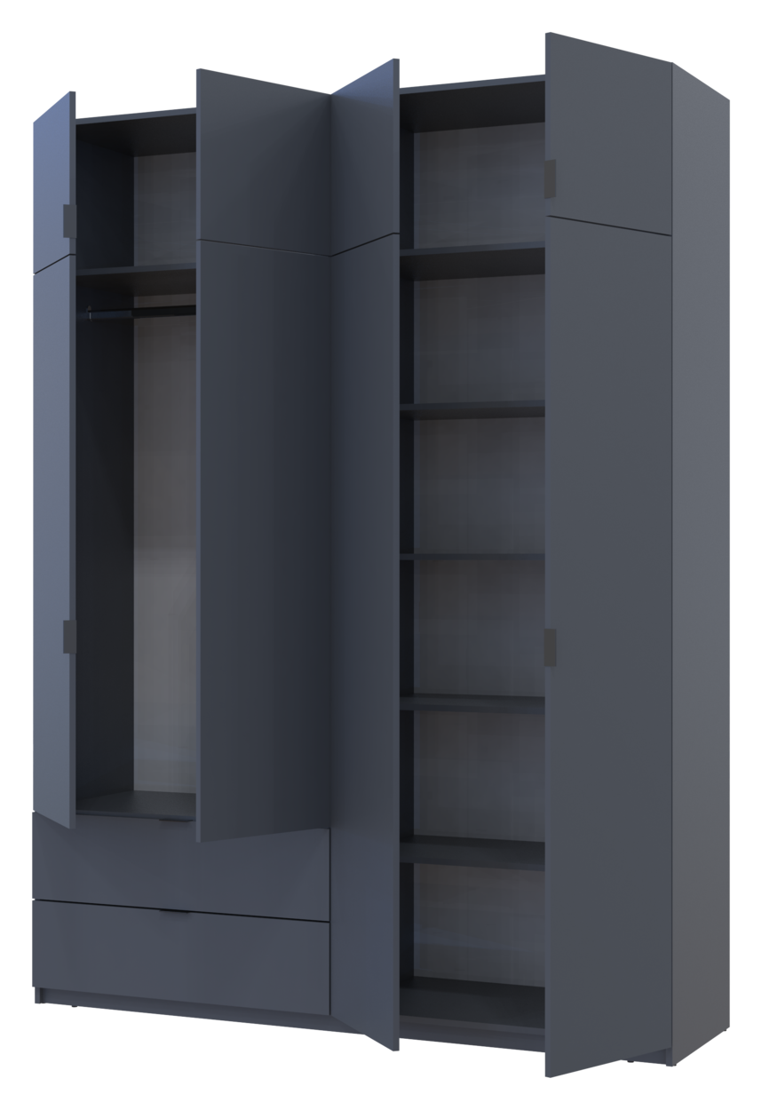 Розпашна Шафа для одягу Doros Лукас Графіт/Графіт 180х50х240 (80736288) 6