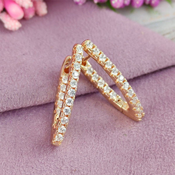 

Серьги Xuping Грейс медицинское золото позолота 18К английский замок А/В 1-1274