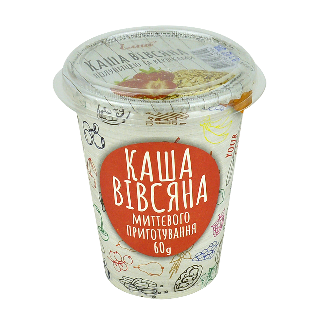 

Каша ИЛНА Овсянка с клубникой и сливками 60 гр, ящ/10шт